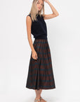 ODEEH - Striped Taffeta Skirt, Burgundy