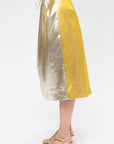 Kick Pleat Exclusive Clem Skirt, Silver & Gold