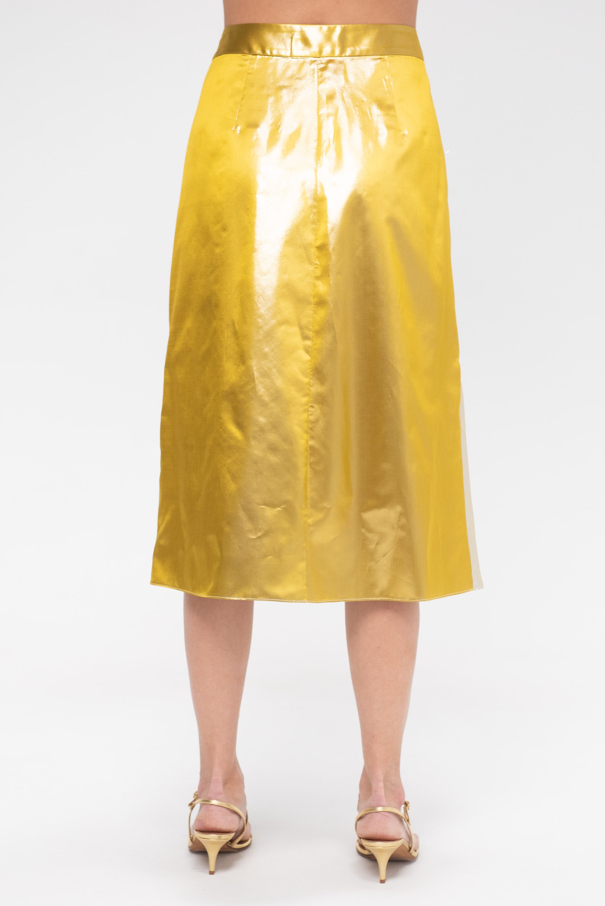 Kick Pleat Exclusive Clem Skirt, Silver &amp; Gold