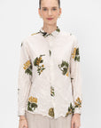 Blouse Summer Botanical Print, Ivory