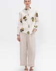 Blouse Summer Botanical Print, Ivory