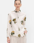 Blouse Summer Botanical Print, Ivory