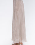 Organdy Hand Pleated Long Skirt, Natural