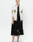 Summer Botanical Print Dress, Black