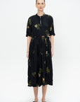 Summer Botanical Print Dress, Black