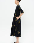 Summer Botanical Print Dress, Black