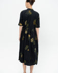 Summer Botanical Print Dress, Black