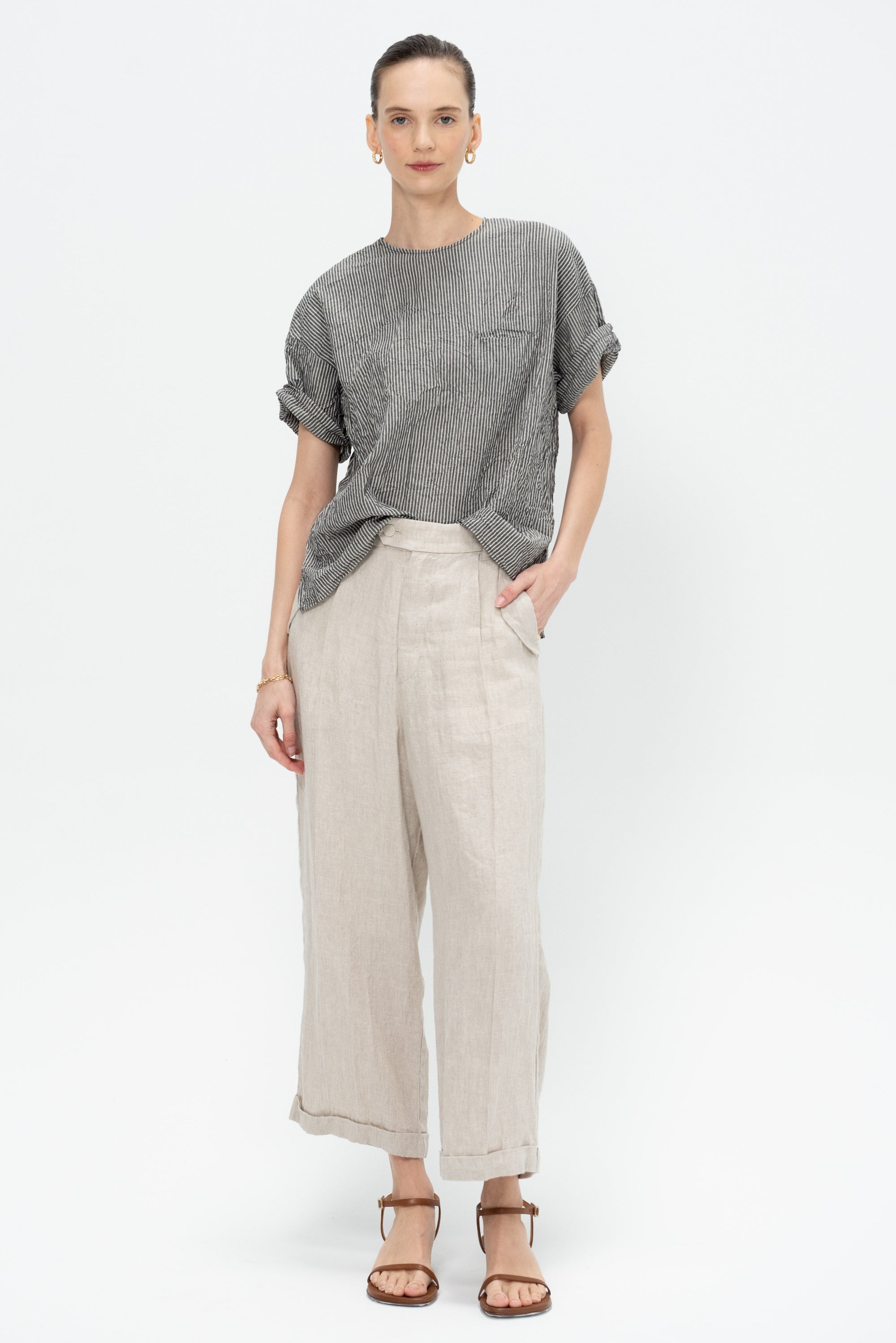 Canvas Yarn Dyed Pants, Natural