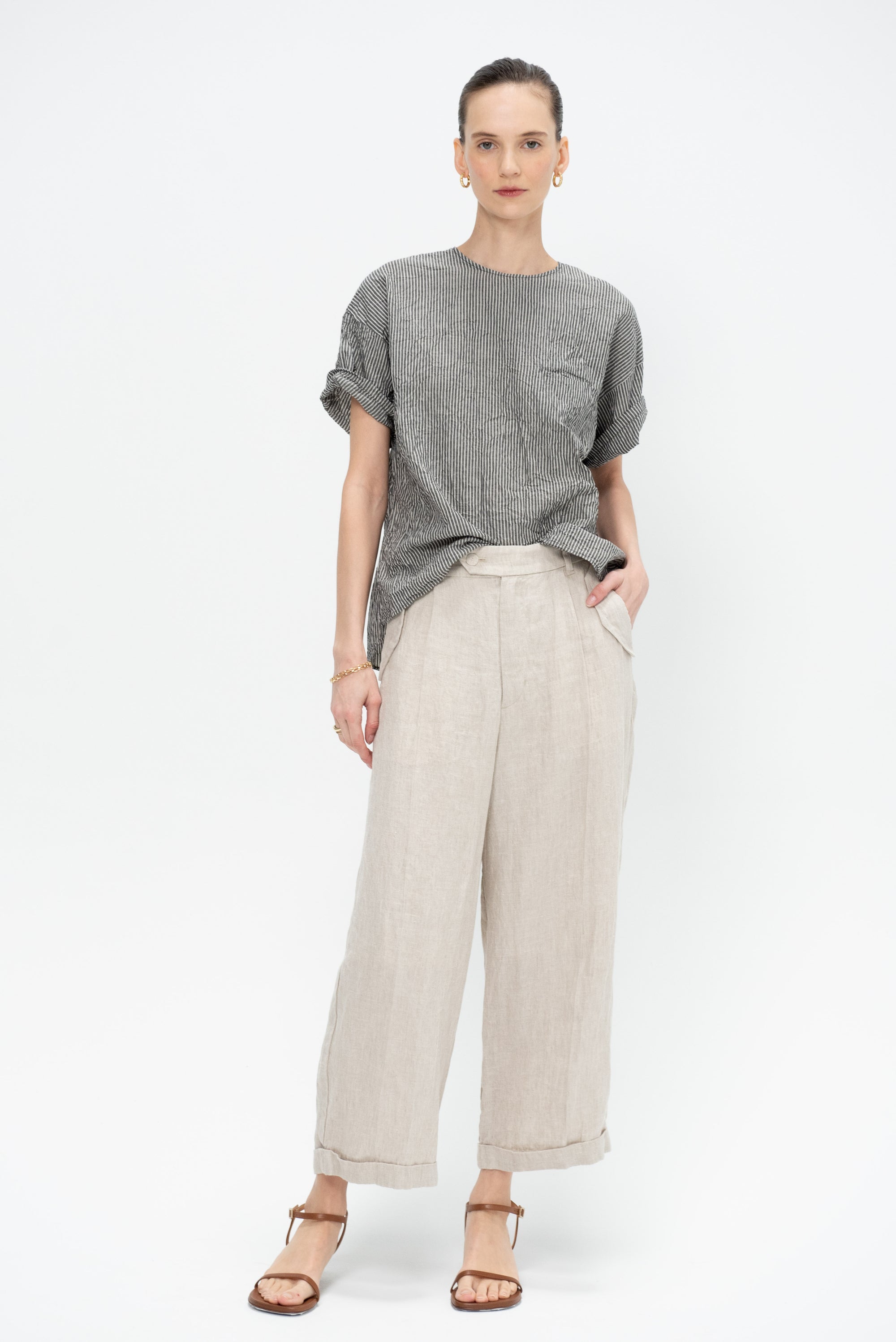 Canvas Yarn Dyed Pants, Natural