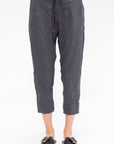 Stripe Crinkle Tapered Pants, Grey