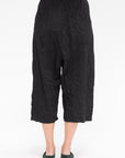 Stripe Crinkle Wide Pants, Black