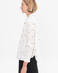 Indian Cotton Cut Dobby Blouse, Off White