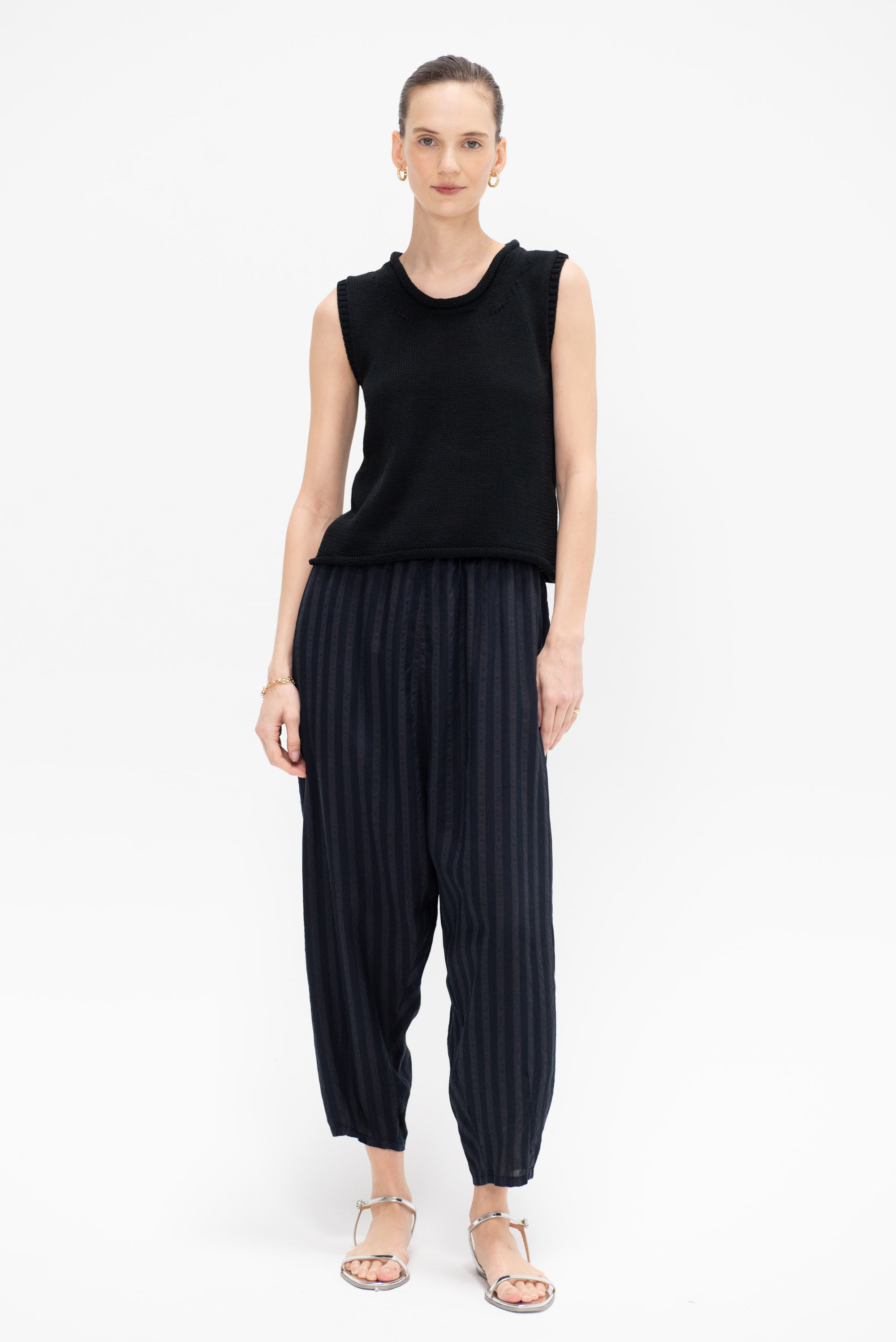 Tencel Dobby Sarrouel Pants, Charcoal