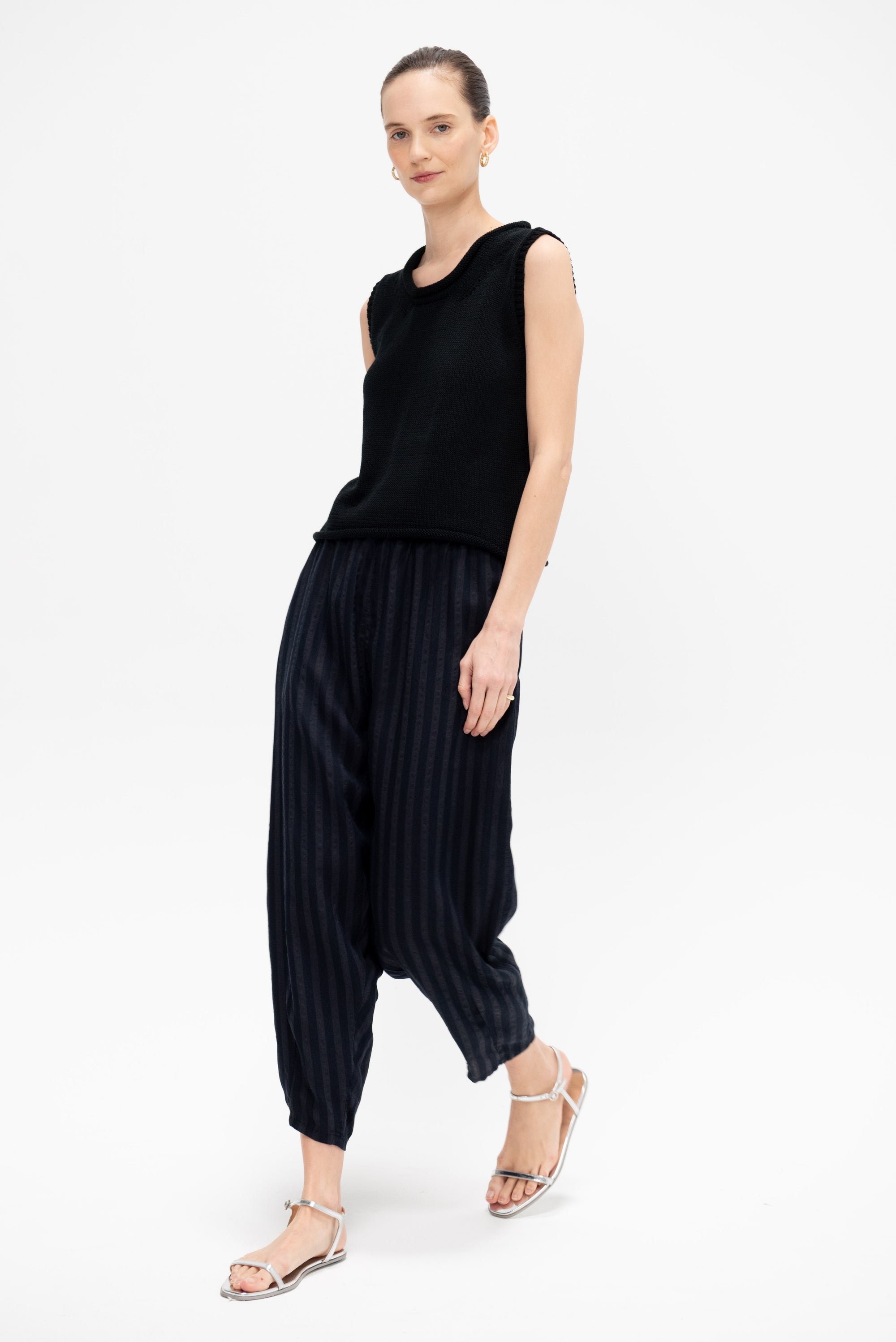 Tencel Dobby Sarrouel Pants, Charcoal