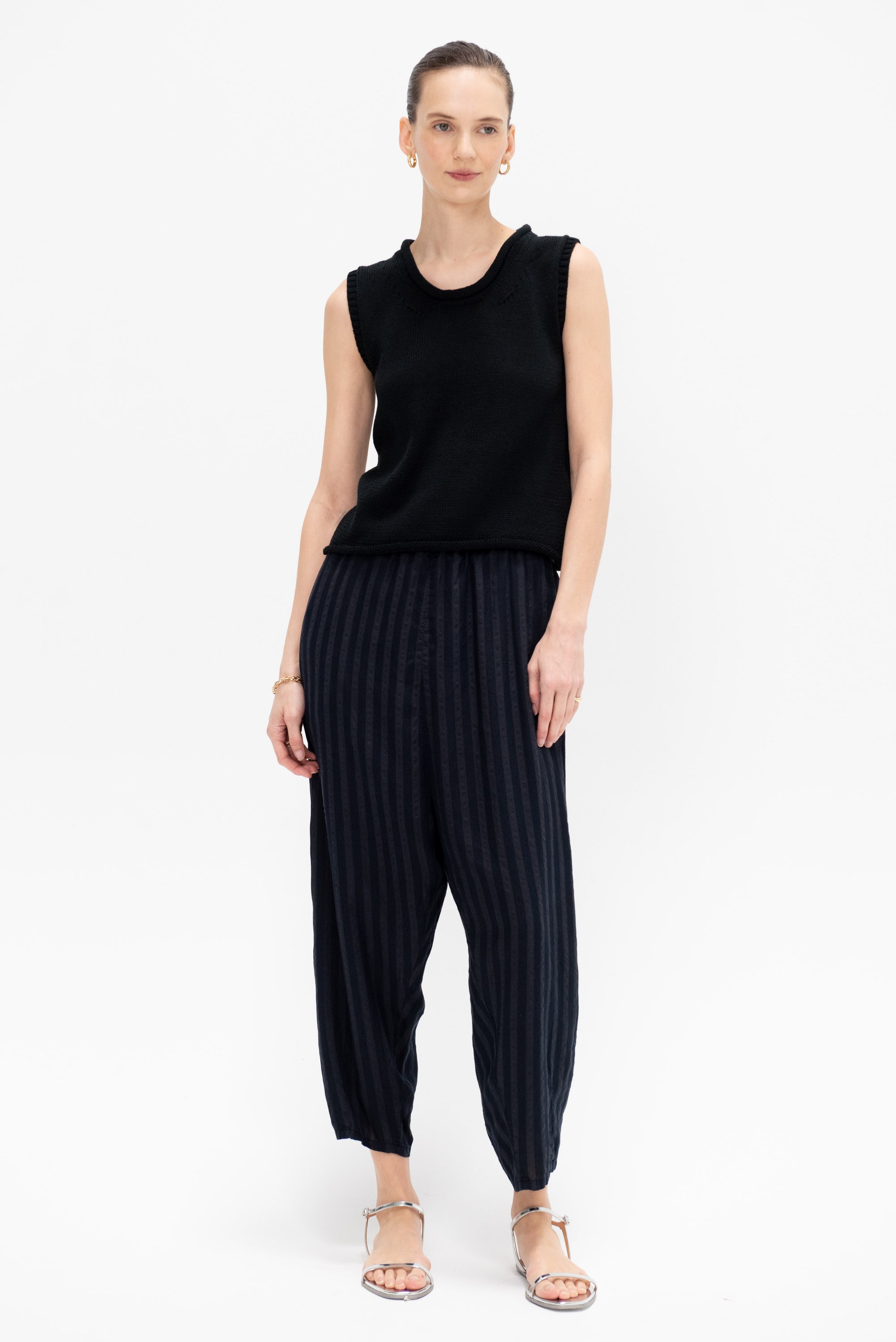 Tencel Dobby Sarrouel Pants, Charcoal