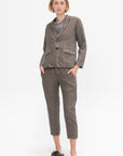 Linen Twill Tailored Jacket, Khaki