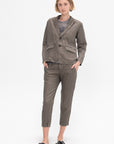 Linen Twill Tailored Jacket, Khaki