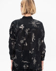 Plant Growth Print Blouse, Black