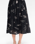 Plant Growth Print Skirt, Black