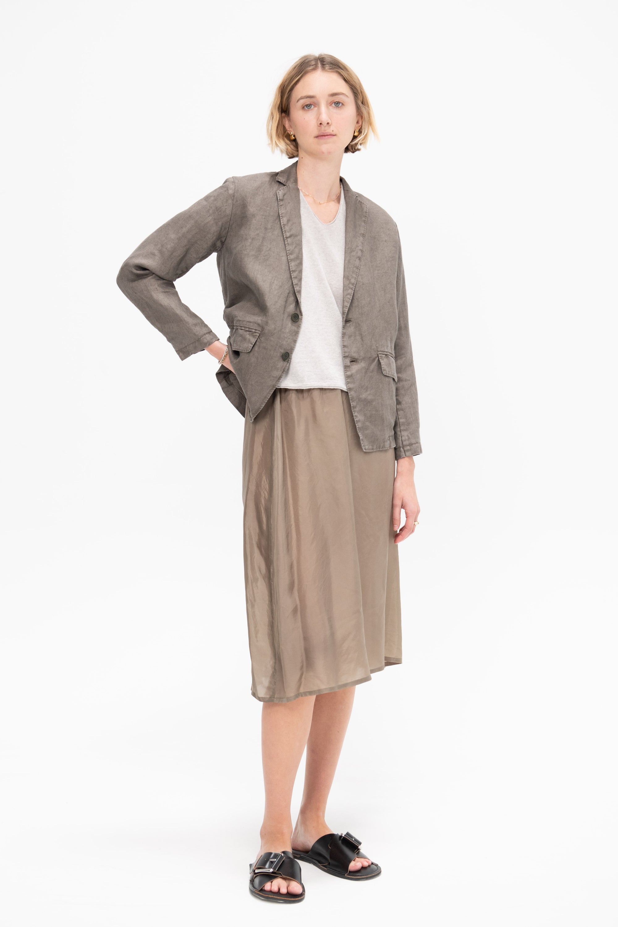 Bemberg Taffeta Slip Under Skirt, Khaki