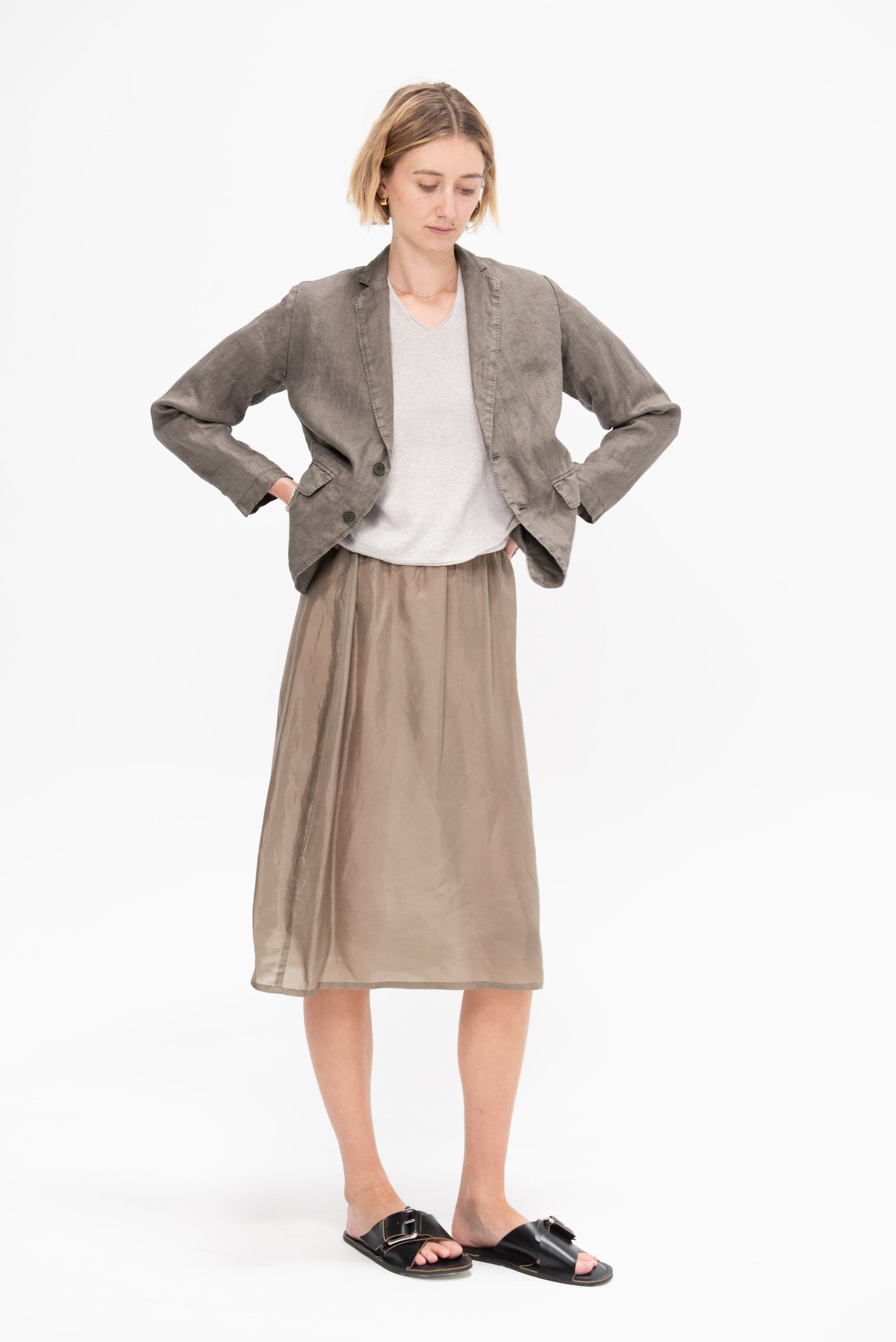 Bemberg Taffeta Slip Under Skirt, Khaki