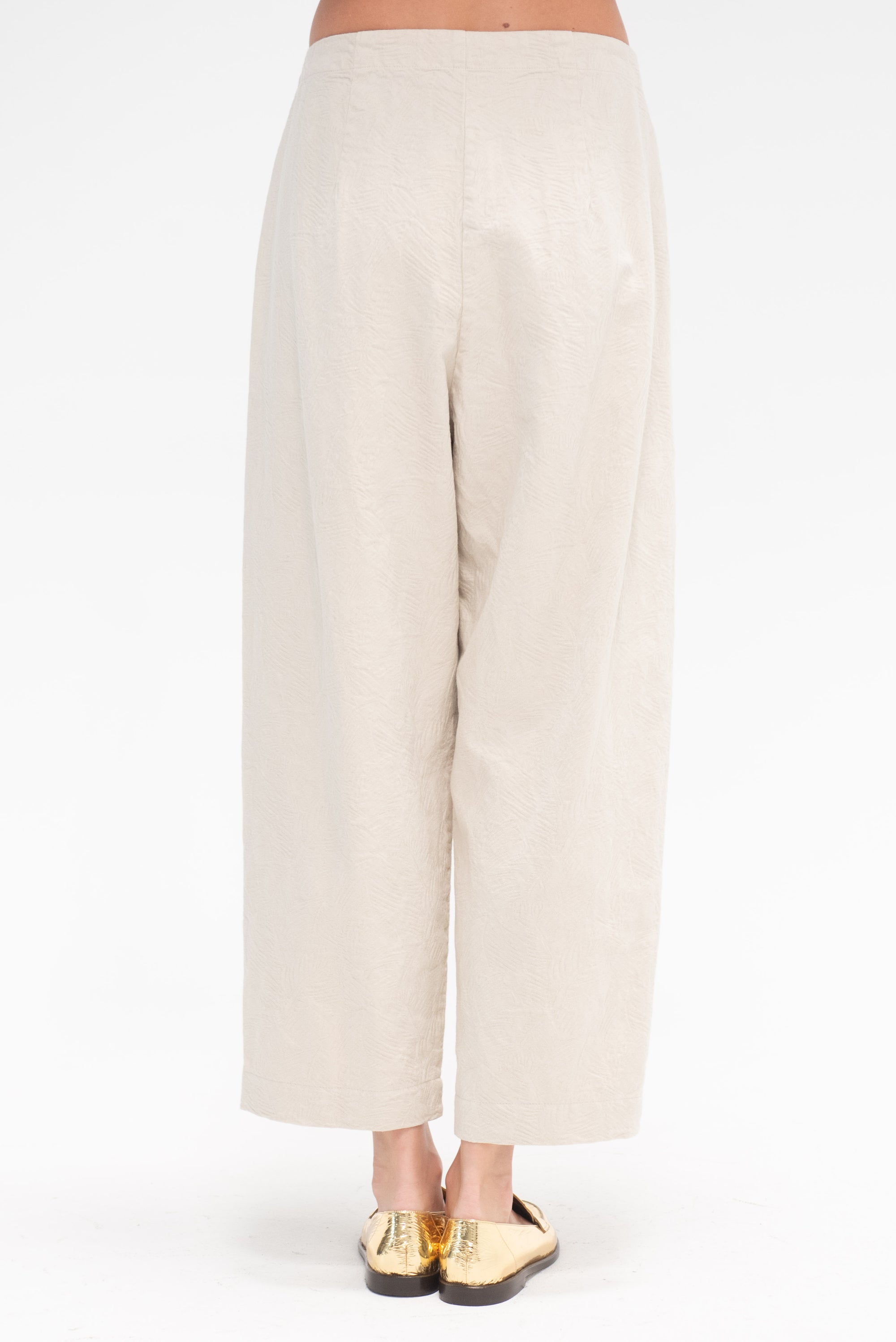 PAS DE CALAIS - Recycled Denim Coniferous Tree Jacquard Wide Pants, Ivory