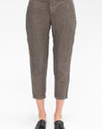 Linen Twill Tapered Pants, Khaki