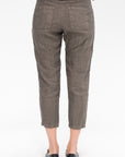 Linen Twill Tapered Pants, Khaki