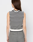 Jacquard Vest, White & Black