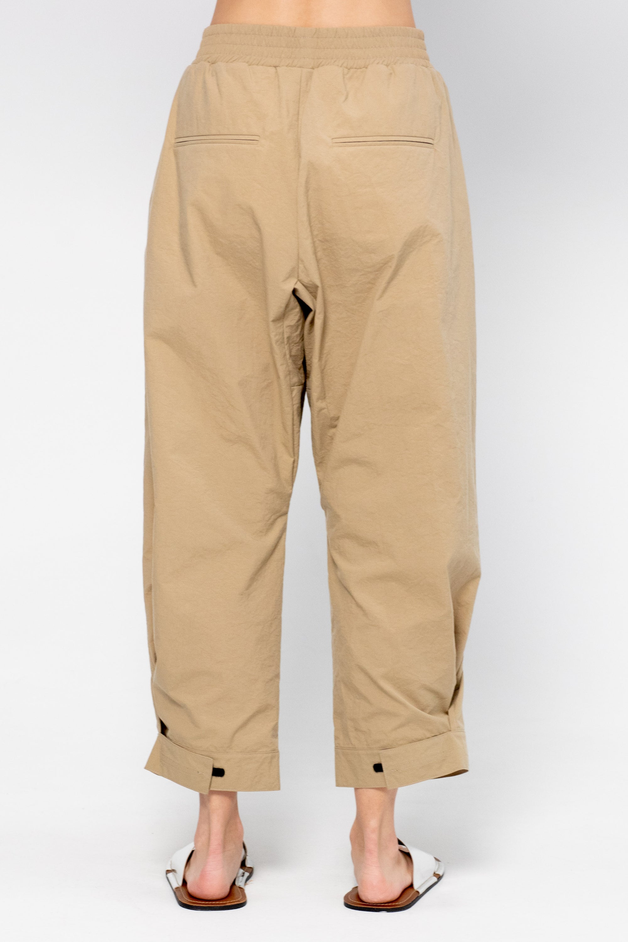 Elasticated Technical Panama Pants, Sand