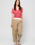 Elasticated Technical Panama Pants, Sand