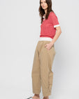 Elasticated Technical Panama Pants, Sand