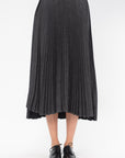 PLAN C - Pleated Midi Skirt, Dark Grey