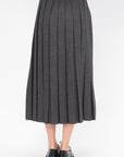 PLAN C - Pleated Midi Skirt, Dark Grey