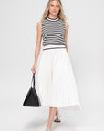 Pleated Skirt, Chalk