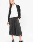 PLAN C - Pleated Midi Skirt, Dark Grey