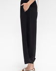 Elasticated Viscose Pant , Black