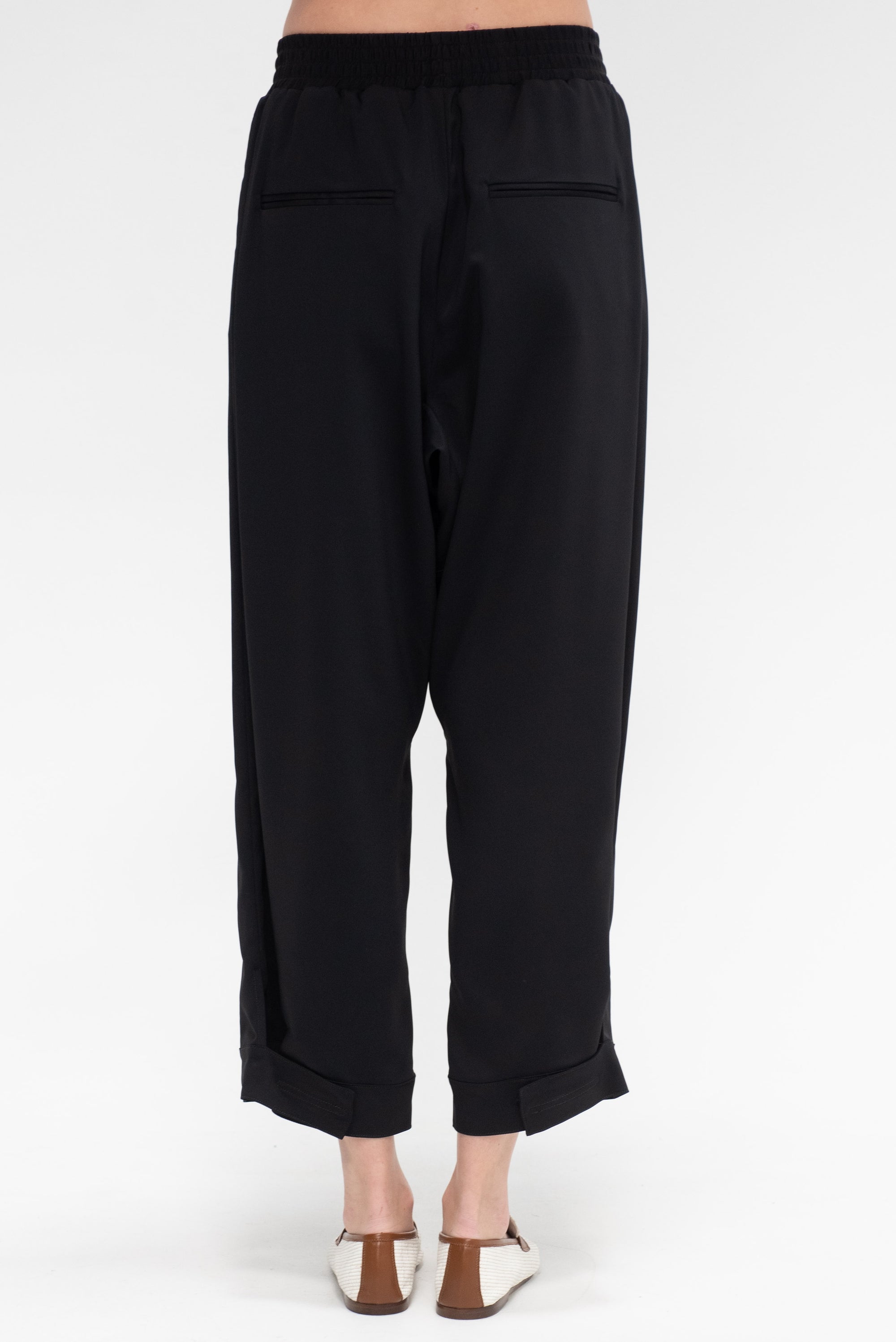 Elasticated Viscose Pant , Black