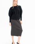 PLEATS PLEASE BY ISSEY MIYAKE - Jiggy Knit Skirt, Chocolate Brown