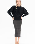 PLEATS PLEASE BY ISSEY MIYAKE - Jiggy Knit Skirt, Chocolate Brown