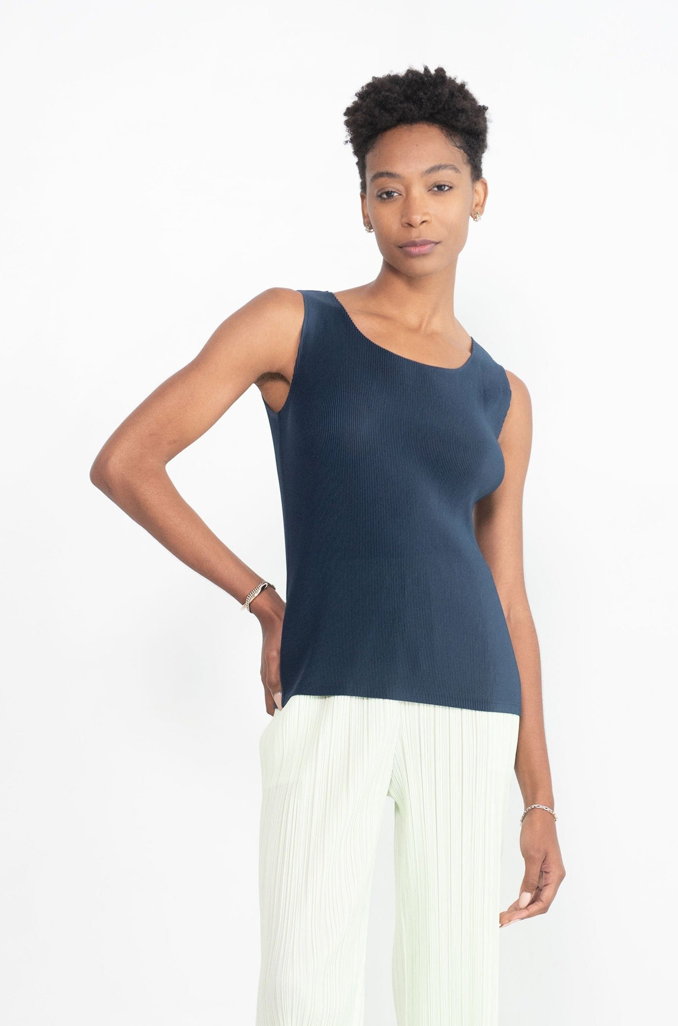 Pleats Please Issey Miyake Mist June Top, Navy – Kick Pleat