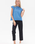 Pleats Please by Issey Miyake - Mesh Knit Top, Blue Salt