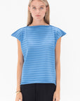 Pleats Please by Issey Miyake - Mesh Knit Top, Blue Salt