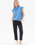 Pleats Please by Issey Miyake - Mesh Knit Top, Blue Salt