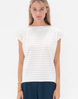 Pleats Please by Issey Miyake - Mesh Knit Top, White