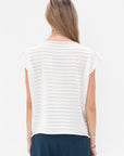 Pleats Please by Issey Miyake - Mesh Knit Top, White