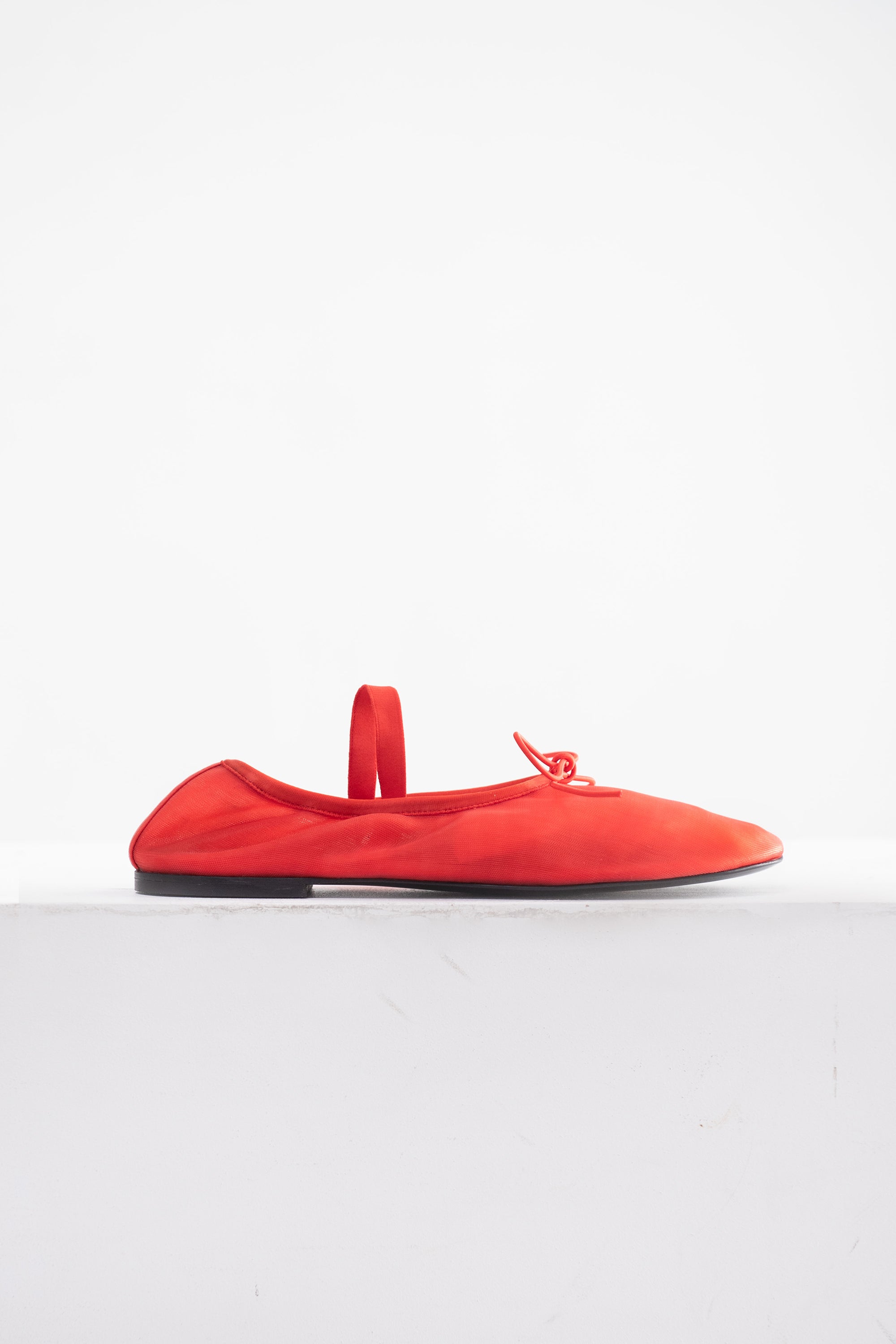 Proenza Schouler Glove Mary Jane Ballet Flats Red Kick Pleat