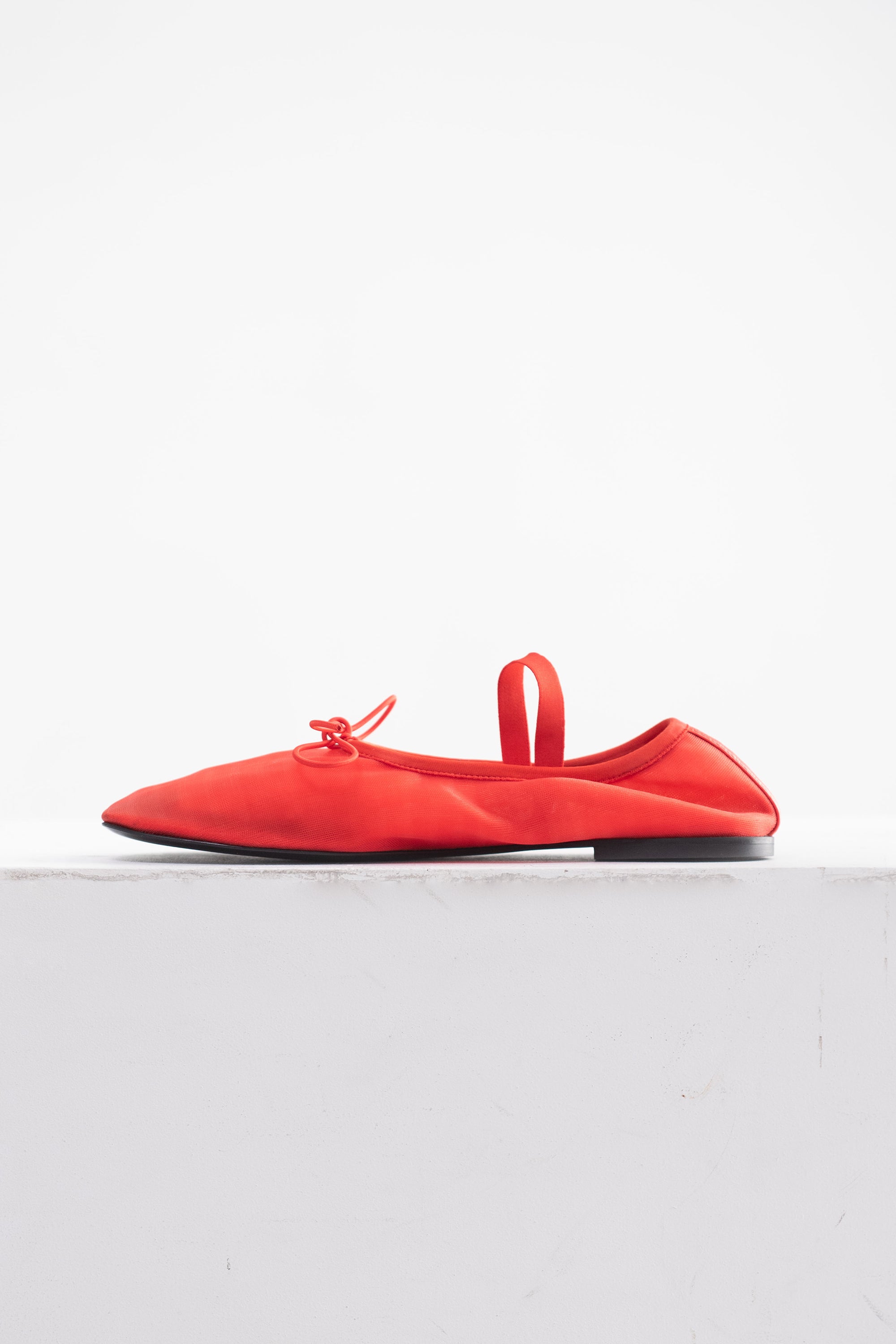 Proenza Schouler Glove Mary Jane Ballet Flats Red Kick Pleat