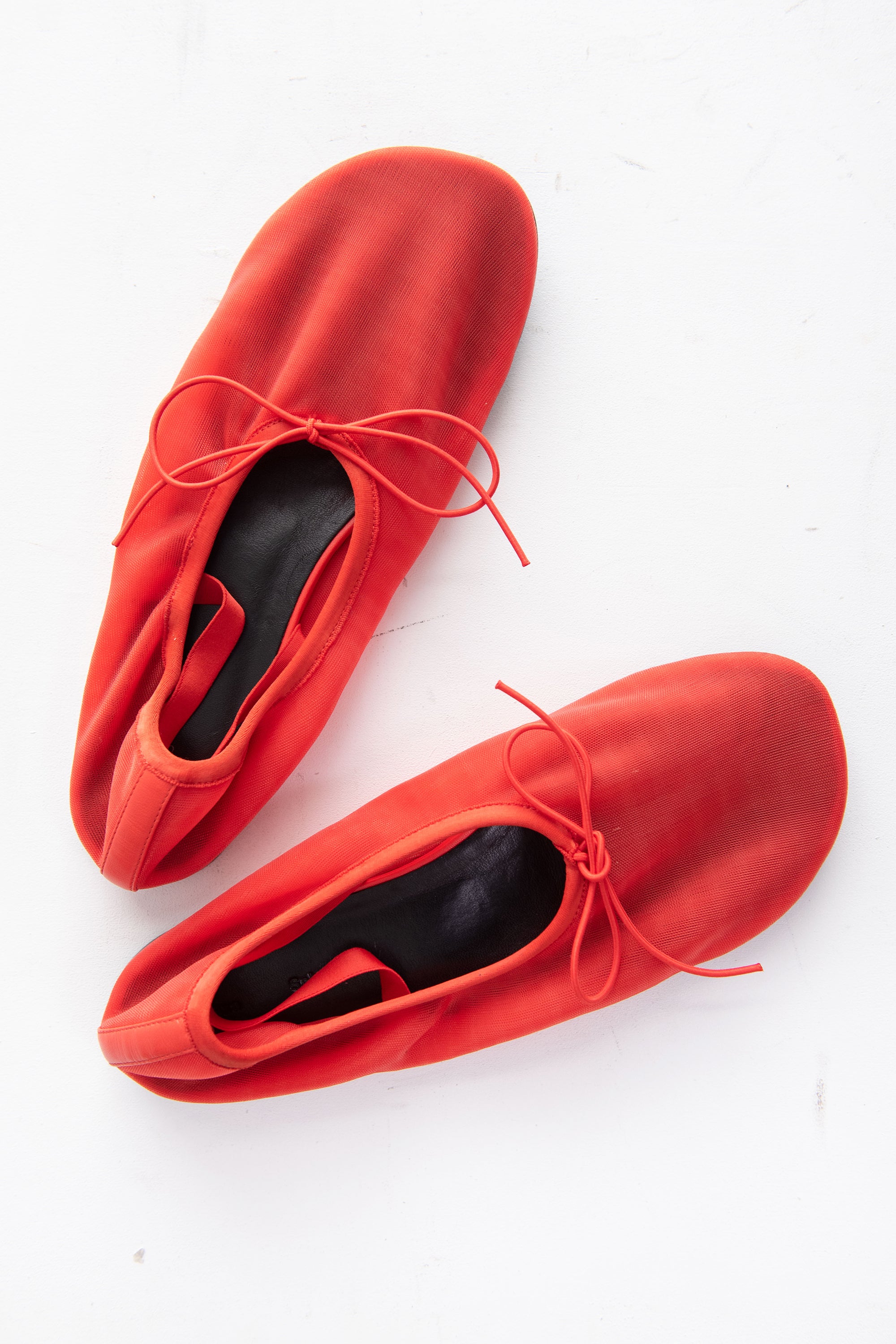 Proenza Schouler Glove Mary Jane Ballet Flats Red Kick Pleat