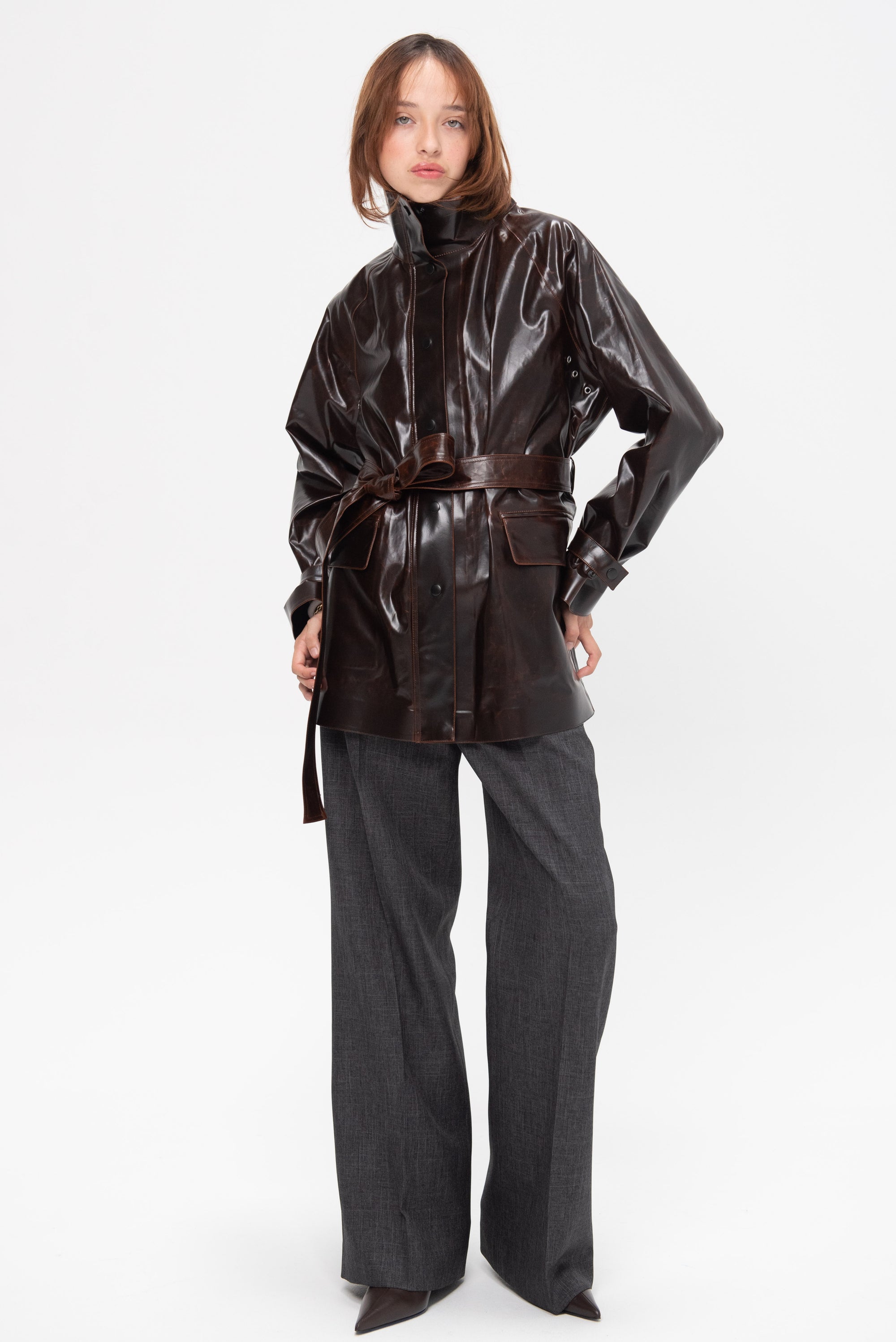 PROENZA SCHOULER - Finch Raincoat, Brown Black